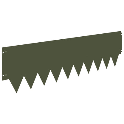 Lawn Edging 20 pcs 103 x 30 cm metal Olive Green