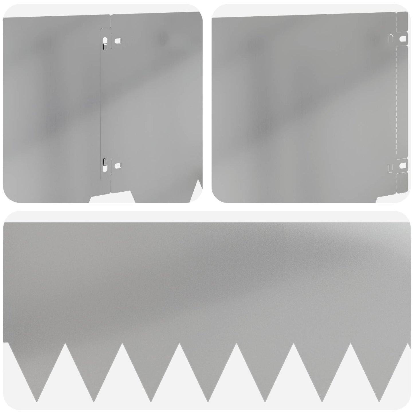 Lawn Edging 10 pcs 103 x 30 cm metal Silver