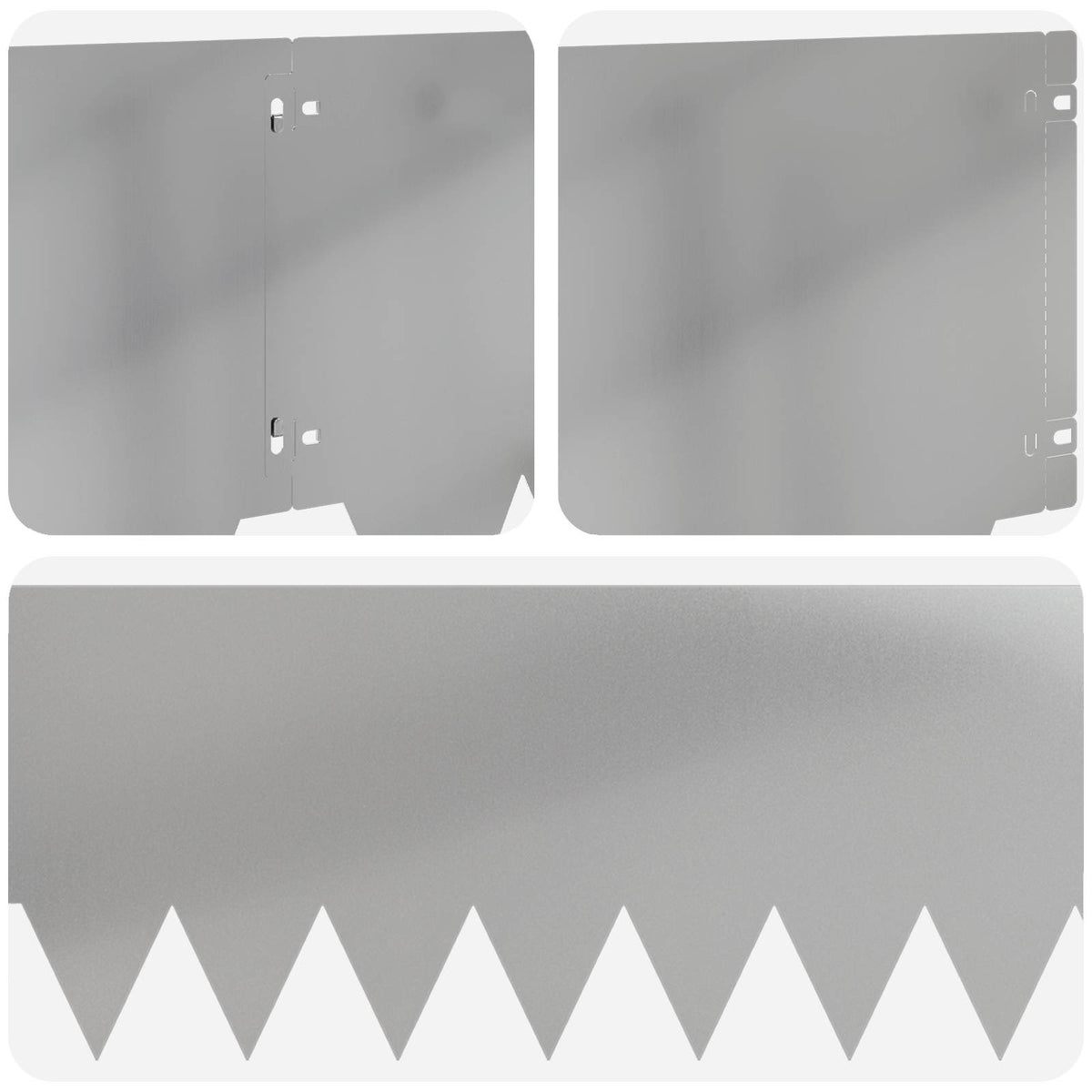 Lawn Edging 10 pcs 103 x 30 cm Steel Silver