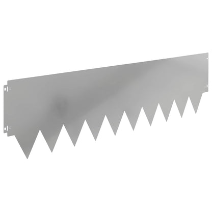 Lawn Edging 20 pcs 103 x 30 cm metal Silver