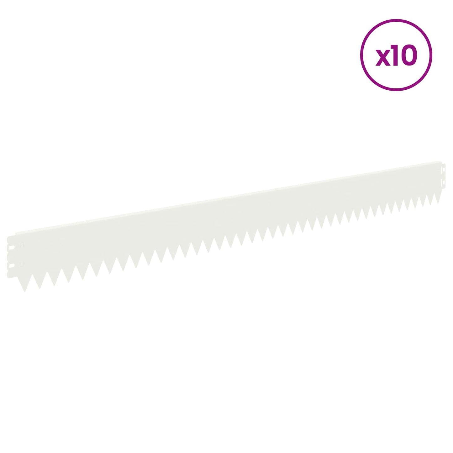 Lawn Edging 10 pcs 103 x 10 cm Steel White