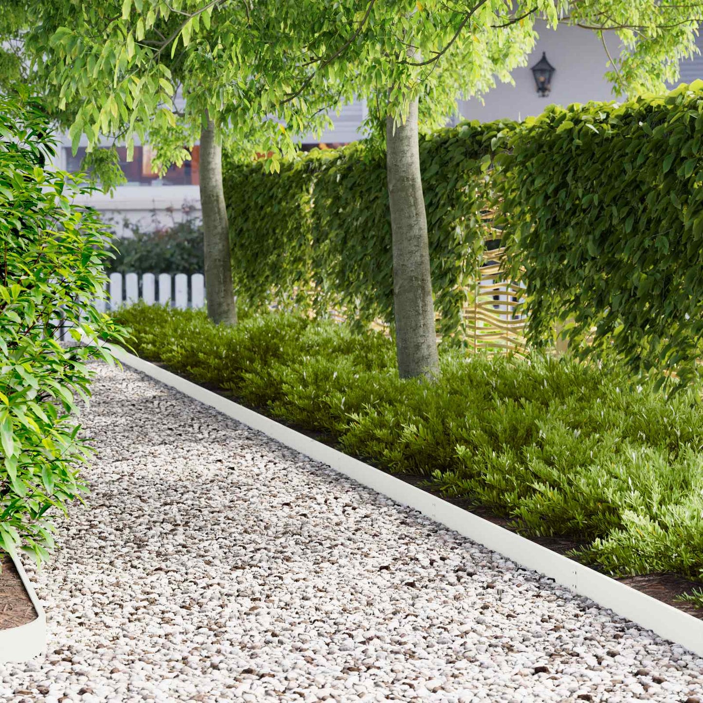 Lawn Edging 20 pcs 103 x 10 cm Steel White