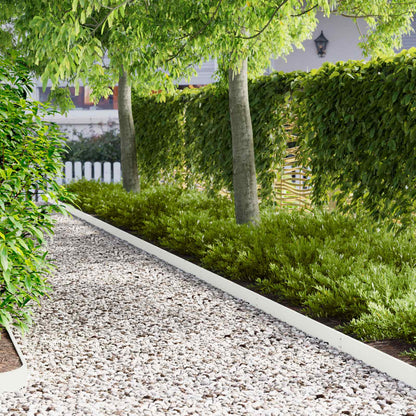 Lawn Edging 20 pcs 103 x 10 cm Steel White