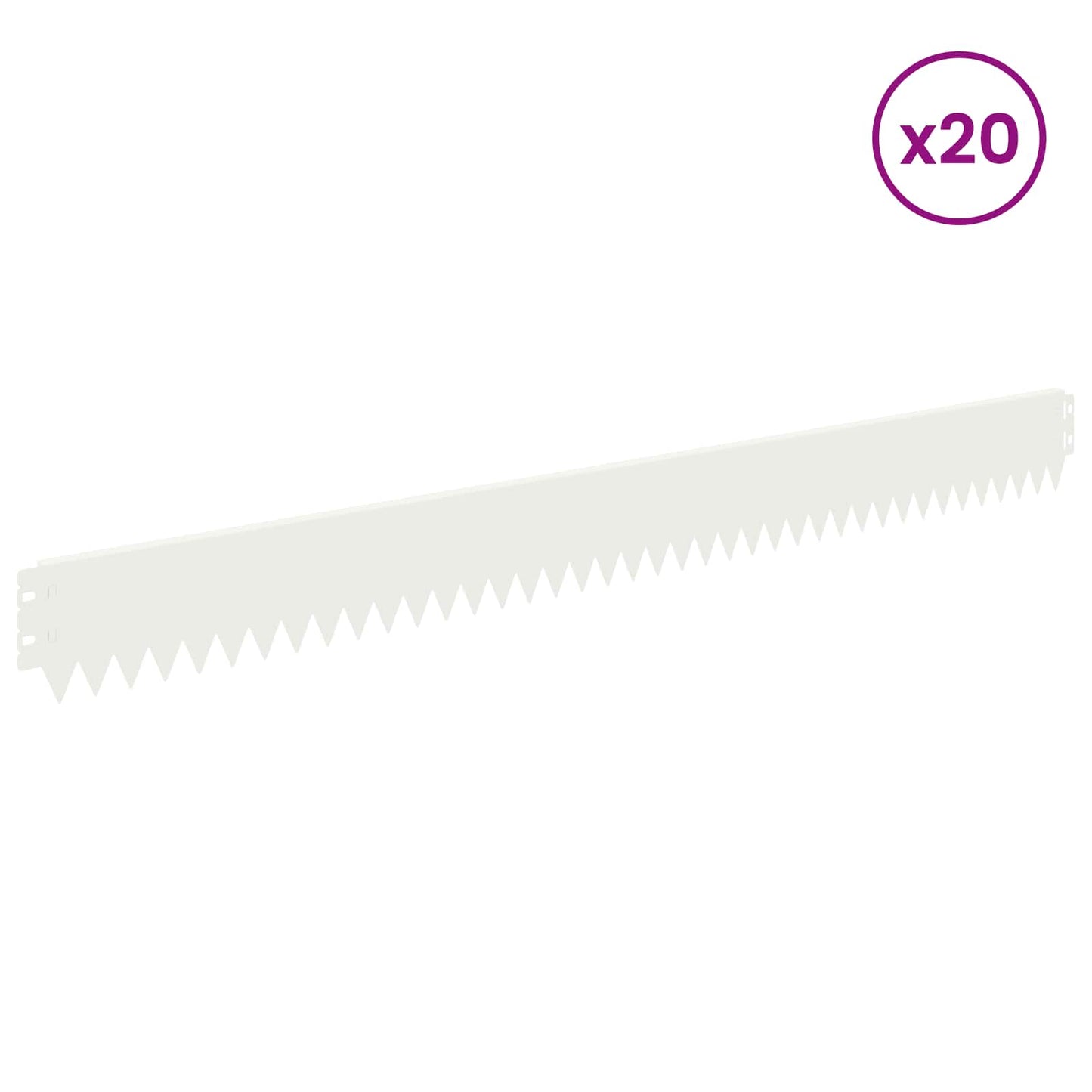 Lawn Edging 20 pcs 103 x 10 cm Steel White