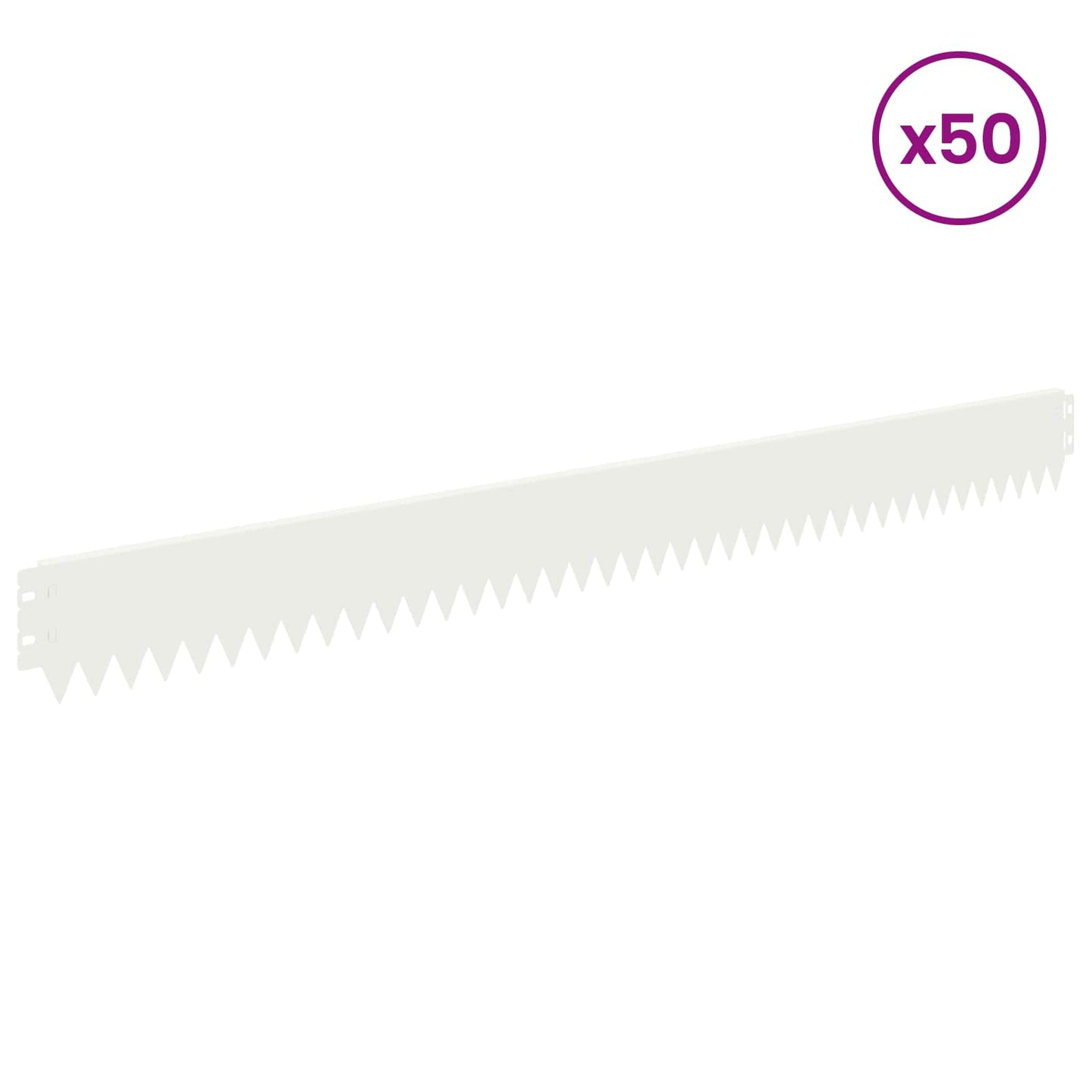 Lawn Edging 50 pcs 103 x 10 cm Steel White