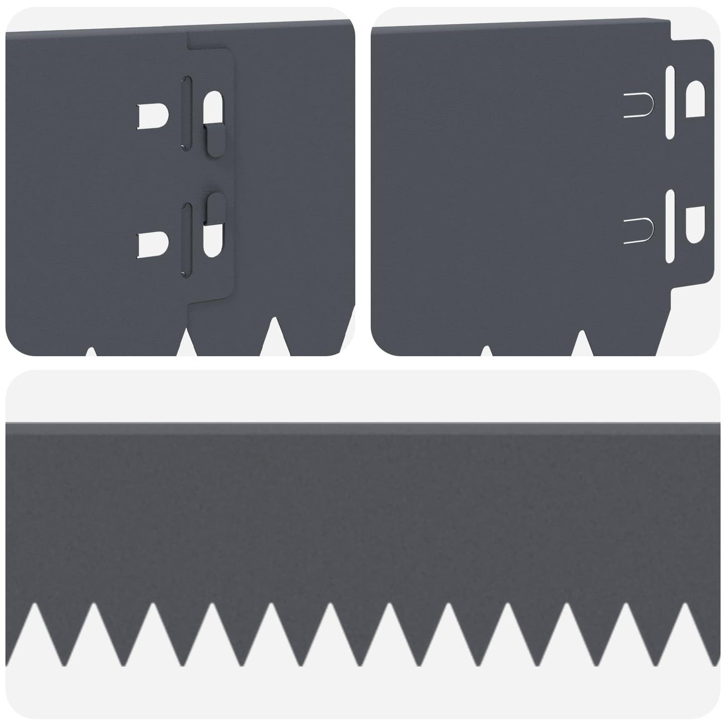 Lawn Edging 30 pcs 103 x 10 cm Steel Anthracite
