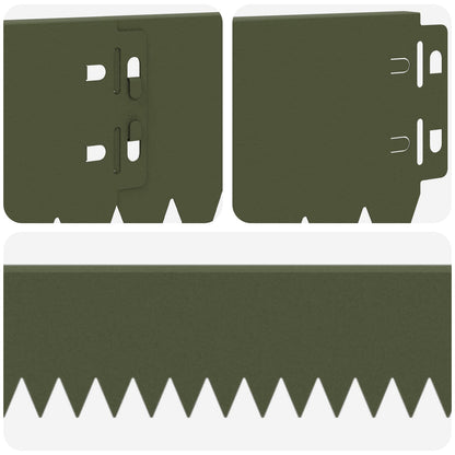 Lawn Edging 10 pcs 103 x 10 cm Steel Olive Green