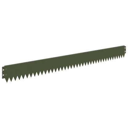 Lawn Edging 10 pcs 103 x 10 cm Steel Olive Green