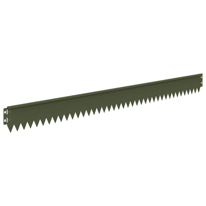 Lawn Edging 20 pcs 103 x 10 cm Steel Olive Green