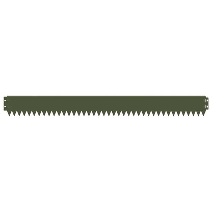 Lawn Edging 30 pcs 103 x 10 cm Steel Olive Green