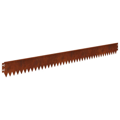 Lawn Edging 30 pcs 103 x 10 cm Steel Rusty