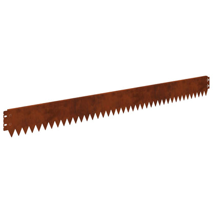 Lawn Edging 50 pcs 103 x 10 cm Steel Rusty