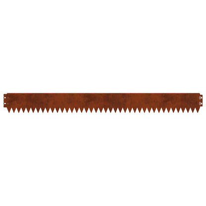 Lawn Edging 50 pcs 103 x 10 cm Steel Rusty