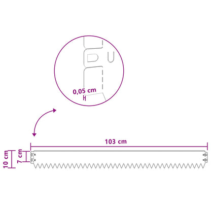 Lawn Edging 50 pcs 103 x 10 cm Steel Rusty