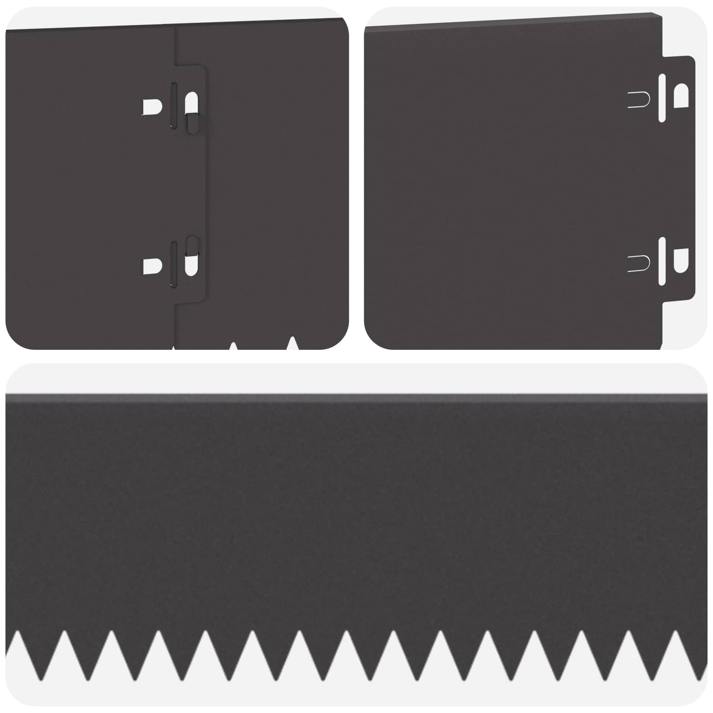 Lawn Edging 10 pcs 103 x 15 cm Steel Black
