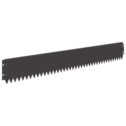 Lawn Edging 30 pcs 103 x 15 cm Steel Black