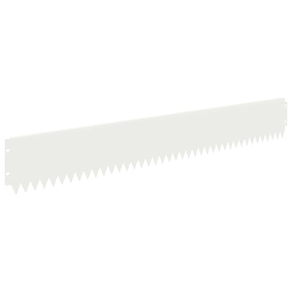 Lawn Edging 30 pcs 103 x 15 cm Steel White