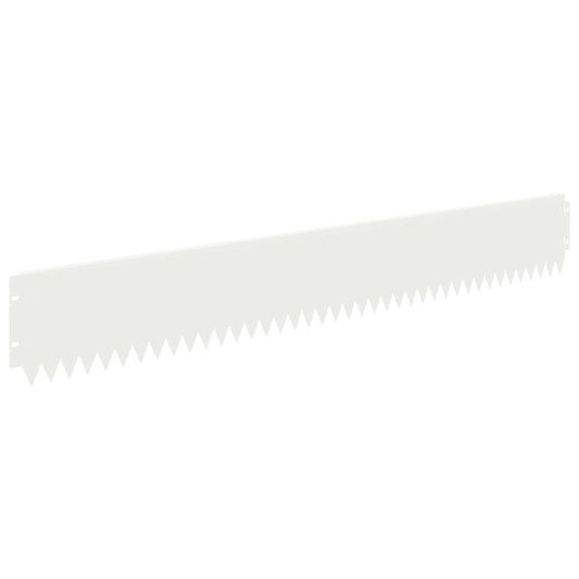 Lawn Edging 30 pcs 103 x 15 cm Steel White