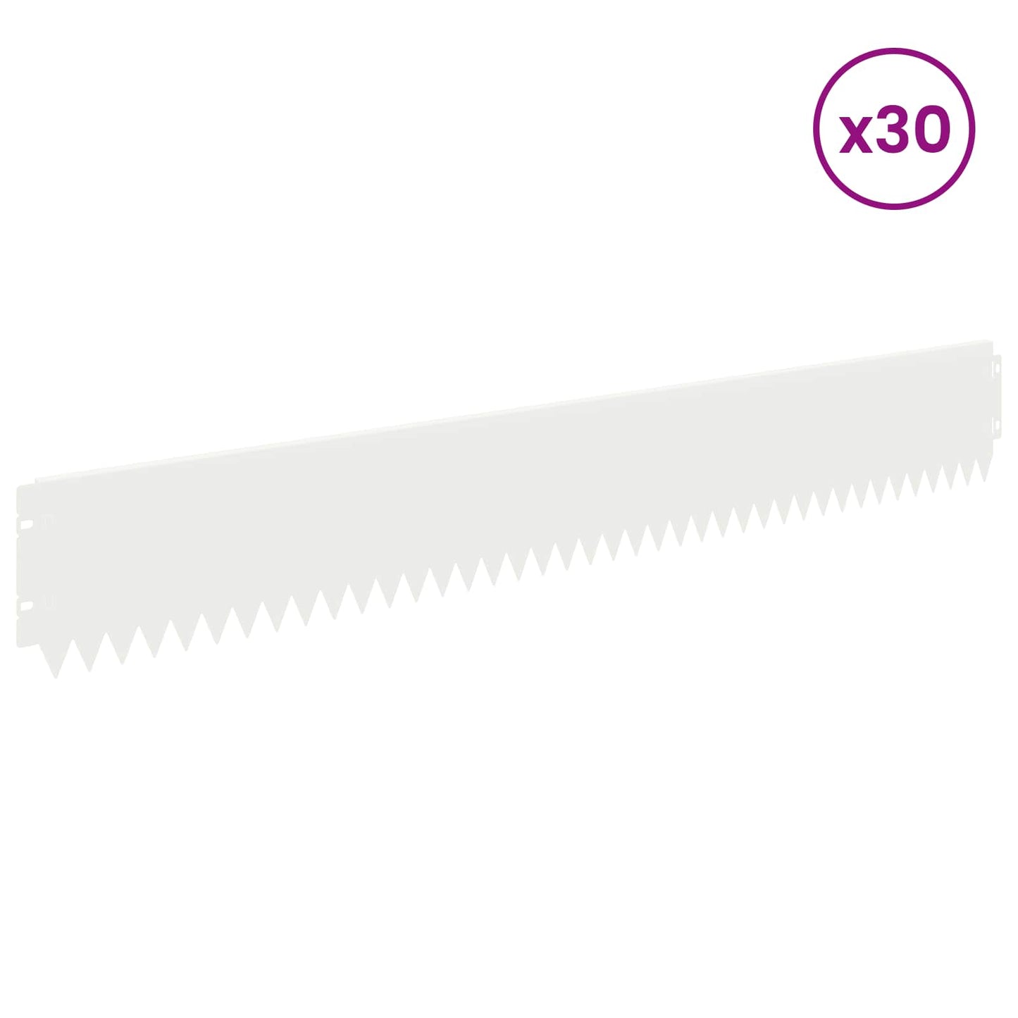 Lawn Edging 30 pcs 103 x 15 cm Steel White