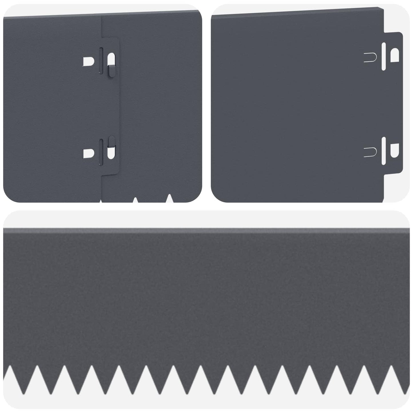 Lawn Edging 20 pcs 103 x 15 cm Steel Anthracite