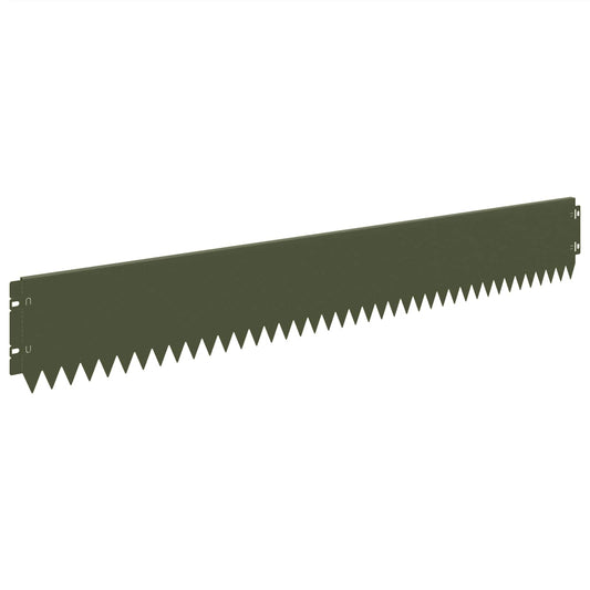 Lawn Edging 30 pcs 103 x 15 cm Steel Olive Green
