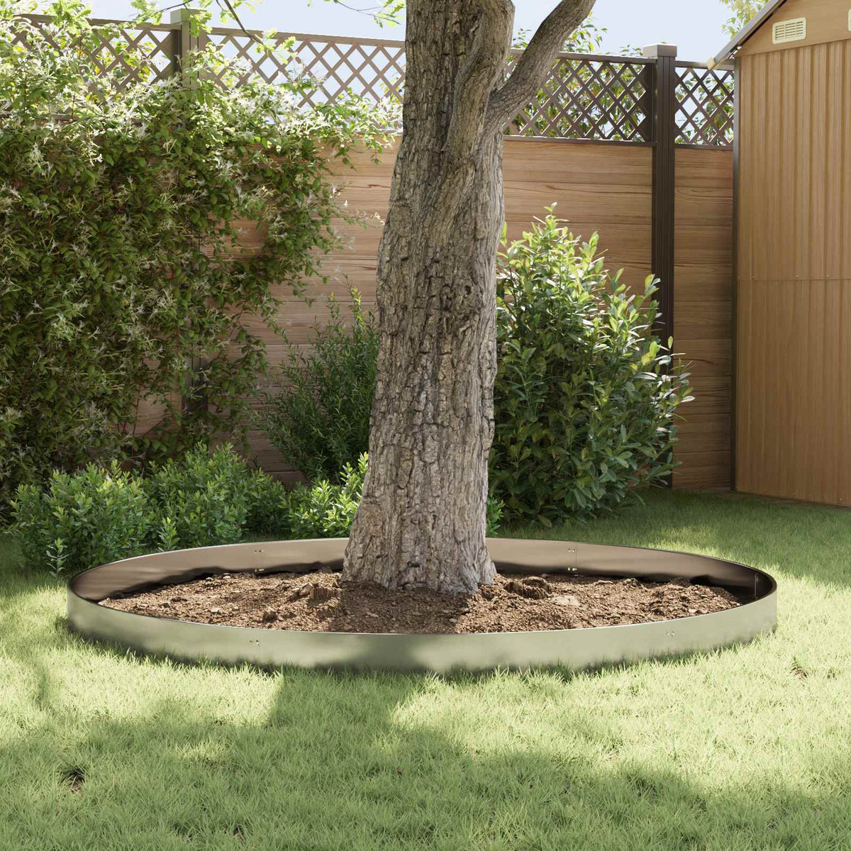 Lawn Edging 20 pcs 103 x 15 cm Steel Silver