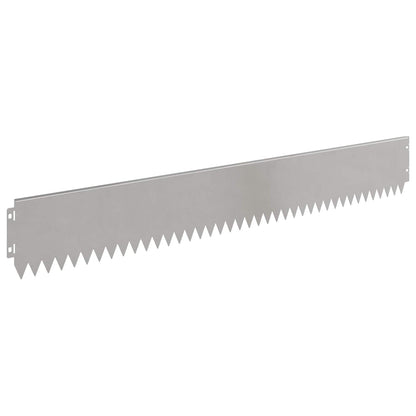 Lawn Edging 20 pcs 103 x 15 cm Steel Silver