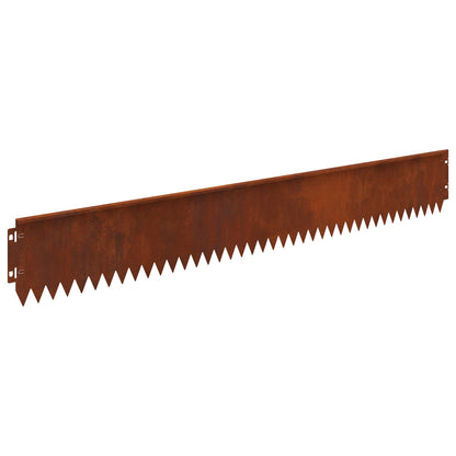 Lawn Edging 30 pcs 103 x 15 cm Steel Rusty