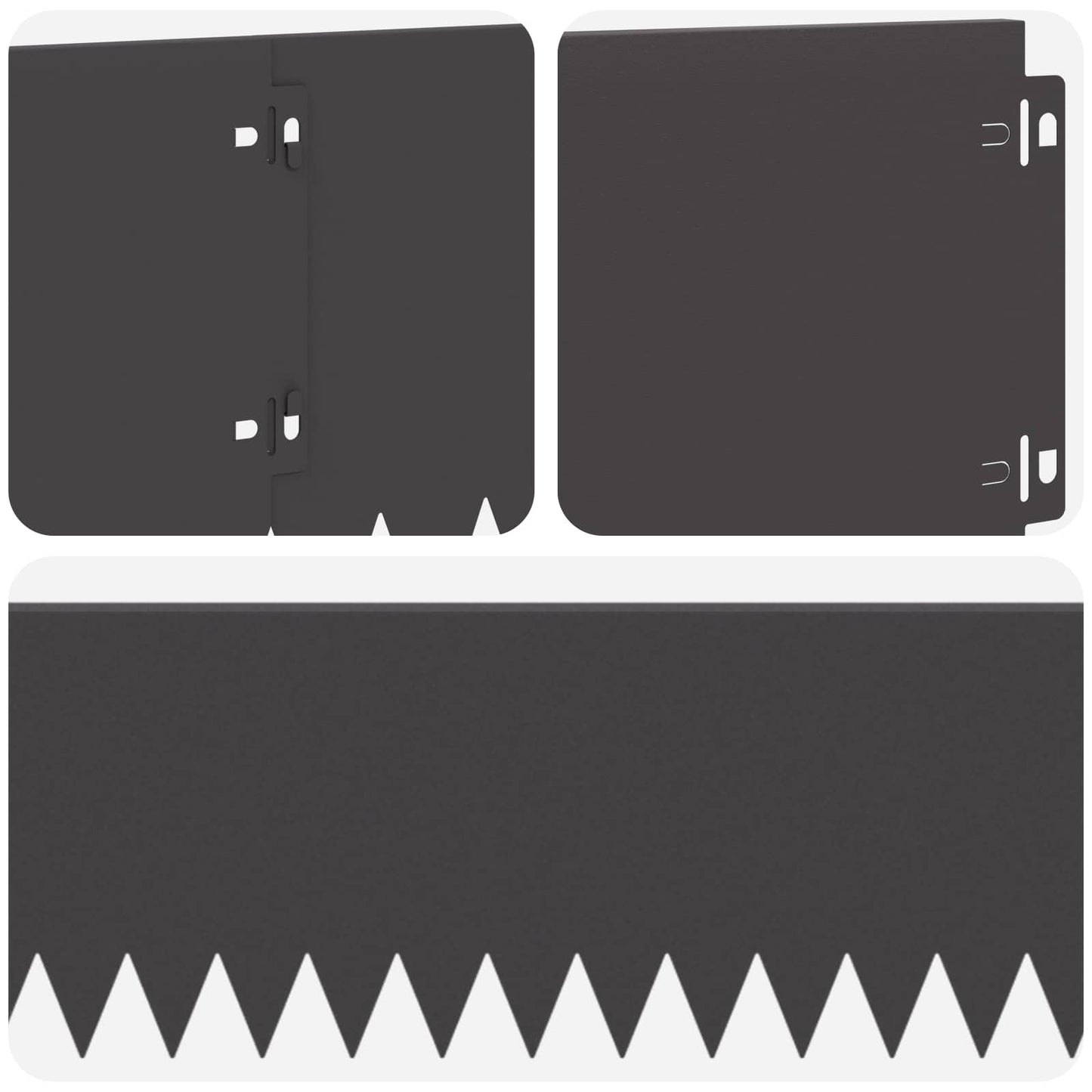 Lawn Edging 30 pcs 103 x 20 cm Steel Black