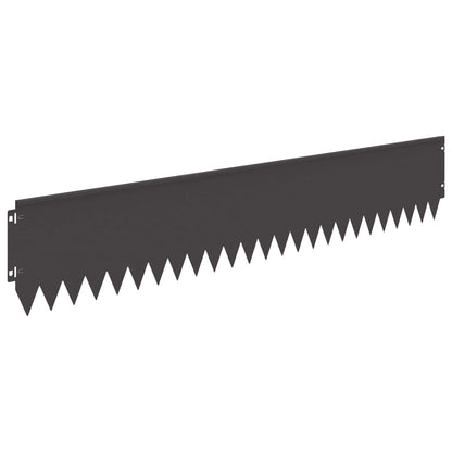 Lawn Edging 30 pcs 103 x 20 cm Steel Black
