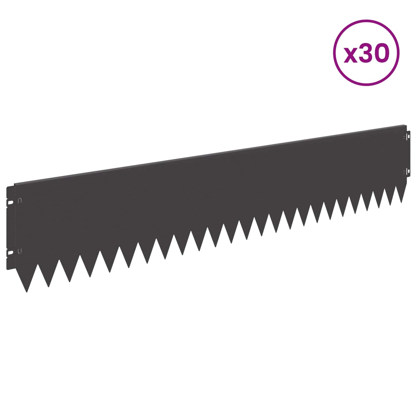 Lawn Edging 30 pcs 103 x 20 cm Steel Black