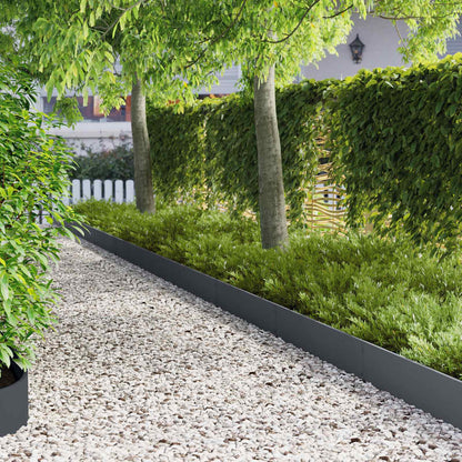 Lawn Edging 10 pcs 103 x 20 cm Steel Anthracite