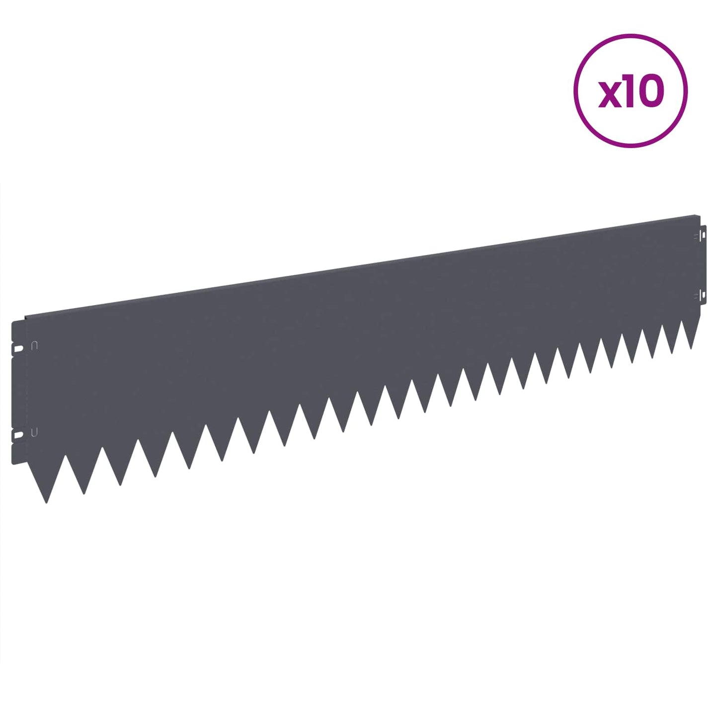 Lawn Edging 10 pcs 103 x 20 cm Steel Anthracite