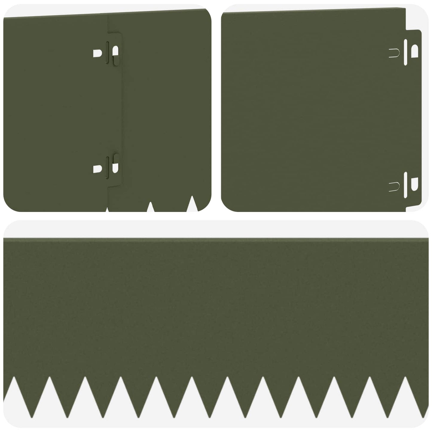 Lawn Edging 10 pcs 103 x 20 cm Steel Olive Green