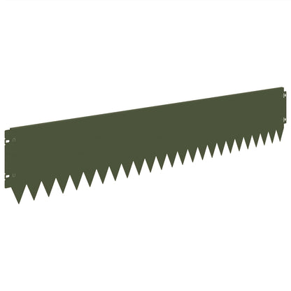 Lawn Edging 10 pcs 103 x 20 cm Steel Olive Green