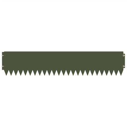 Lawn Edging 10 pcs 103 x 20 cm Steel Olive Green