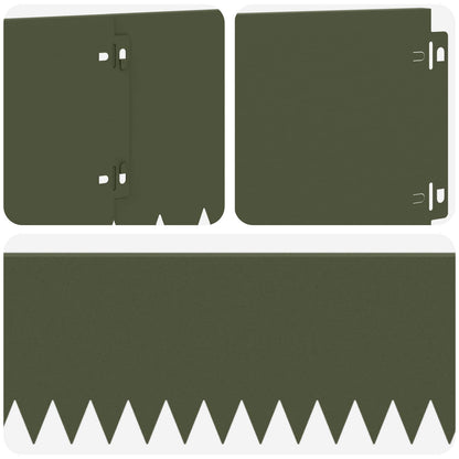 Lawn Edging 20 pcs 103 x 20 cm Steel Olive Green