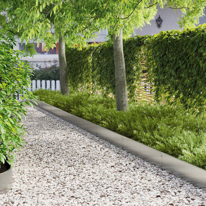 Lawn Edging 30 pcs 103 x 20 cm Steel Silver