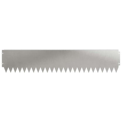 Lawn Edging 30 pcs 103 x 20 cm Steel Silver