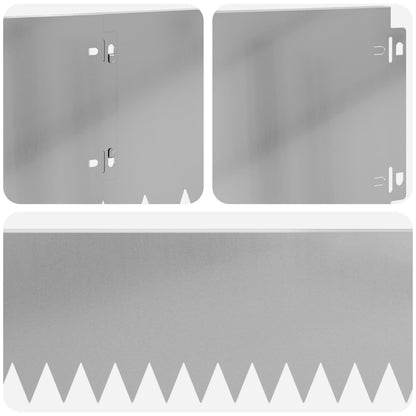 Lawn Edging 20 pcs 103 x 20 cm Steel Silver