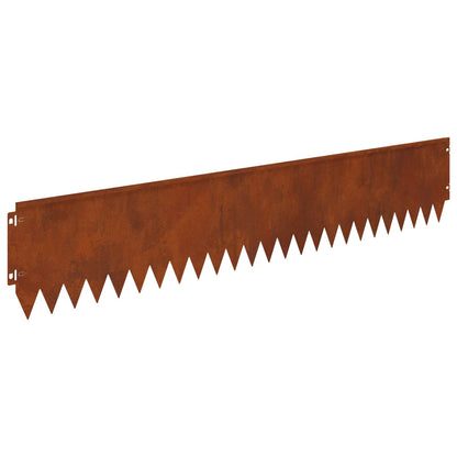 Lawn Edge with Top Bended 10 pcs 103x20cm Steel Rusty