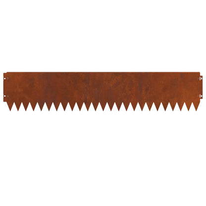 Lawn Edge with Top Bended 10 pcs 103x20cm Steel Rusty