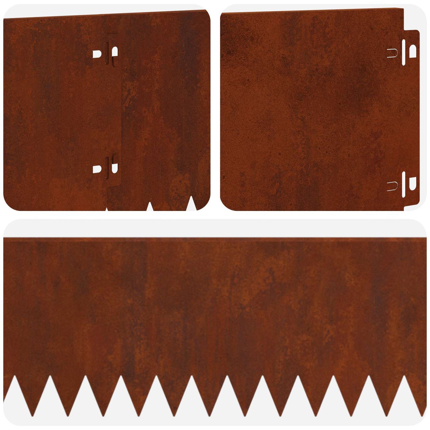 Lawn Edging 30 pcs 103 x 20 cm Steel Rusty