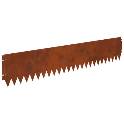Lawn Edging 30 pcs 103 x 20 cm Steel Rusty