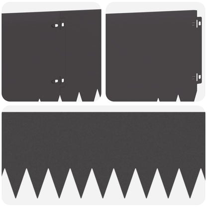 Lawn Edging 10 pcs 103 x 25 cm Steel Black