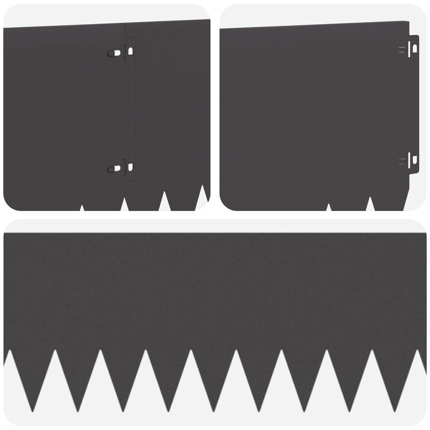 Lawn Edging 20 pcs 103 x 25 cm Steel Black