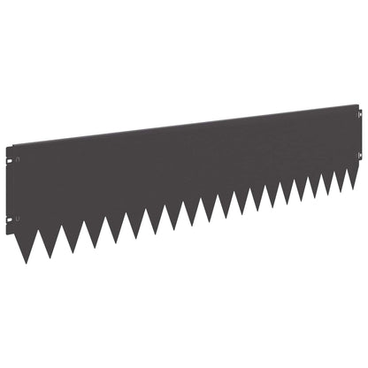 Lawn Edging 20 pcs 103 x 25 cm Steel Black