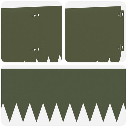 Lawn Edging 10 pcs 103 x 25 cm Steel Olive Green