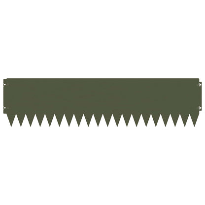 Lawn Edging 10 pcs 103 x 25 cm Steel Olive Green