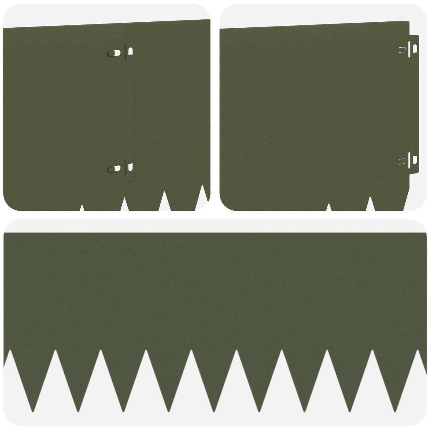 Lawn Edging 20 pcs 103 x 25 cm Steel Olive Green